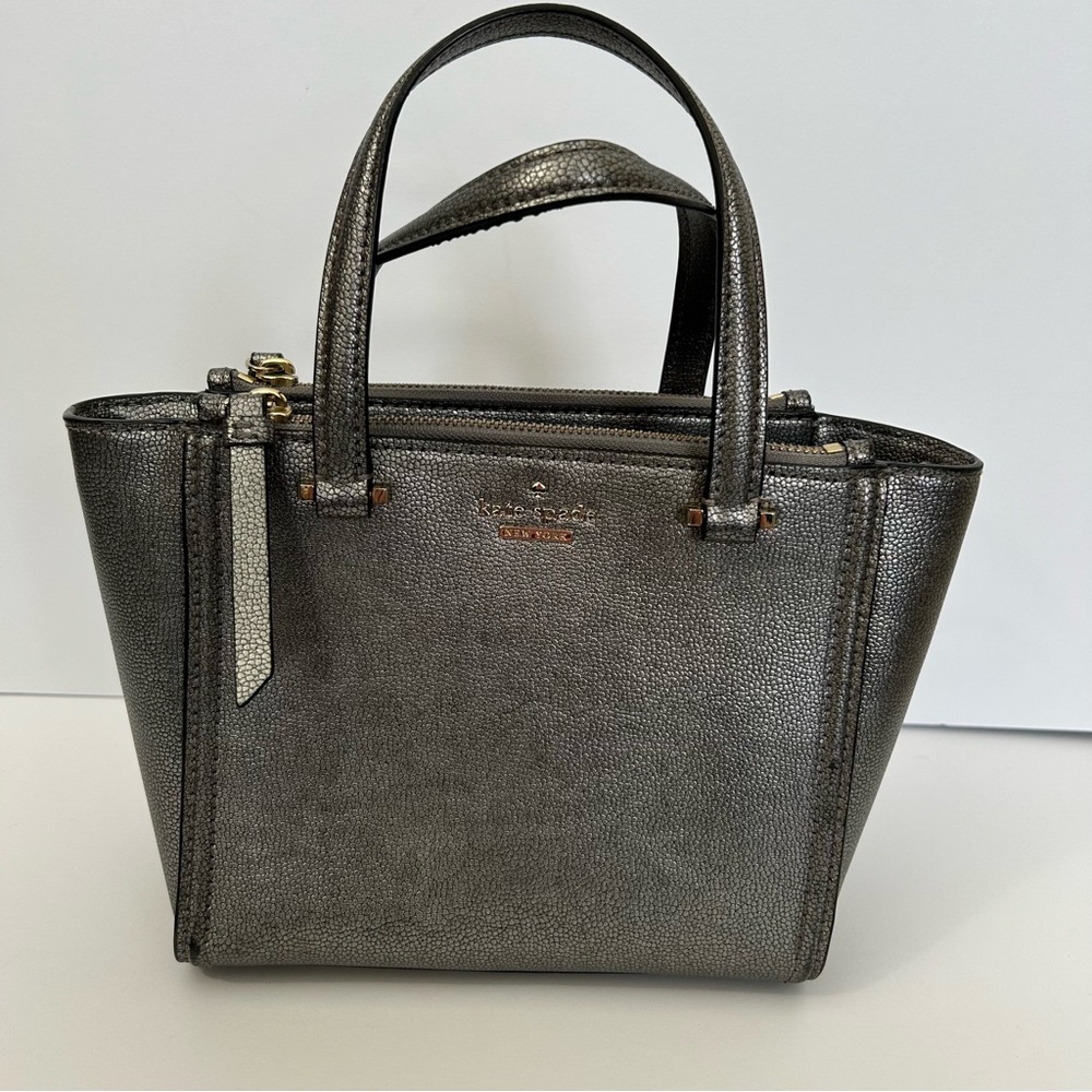 Kate Spade Patterson Drive Mini Kona Satchel (Pewter) with Crossbody Strap